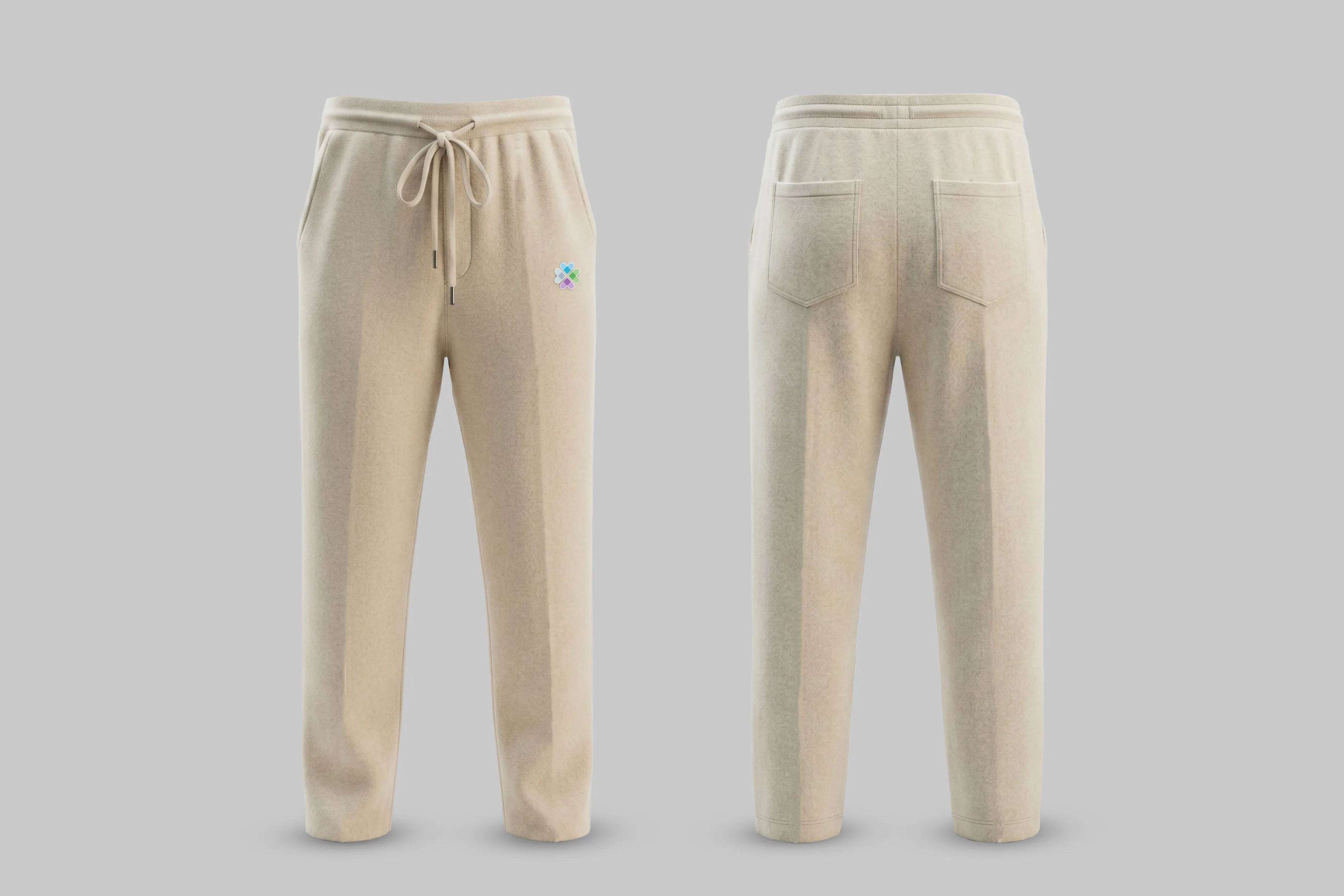 Spitex MeGaherz lounge pant, cream, front and back